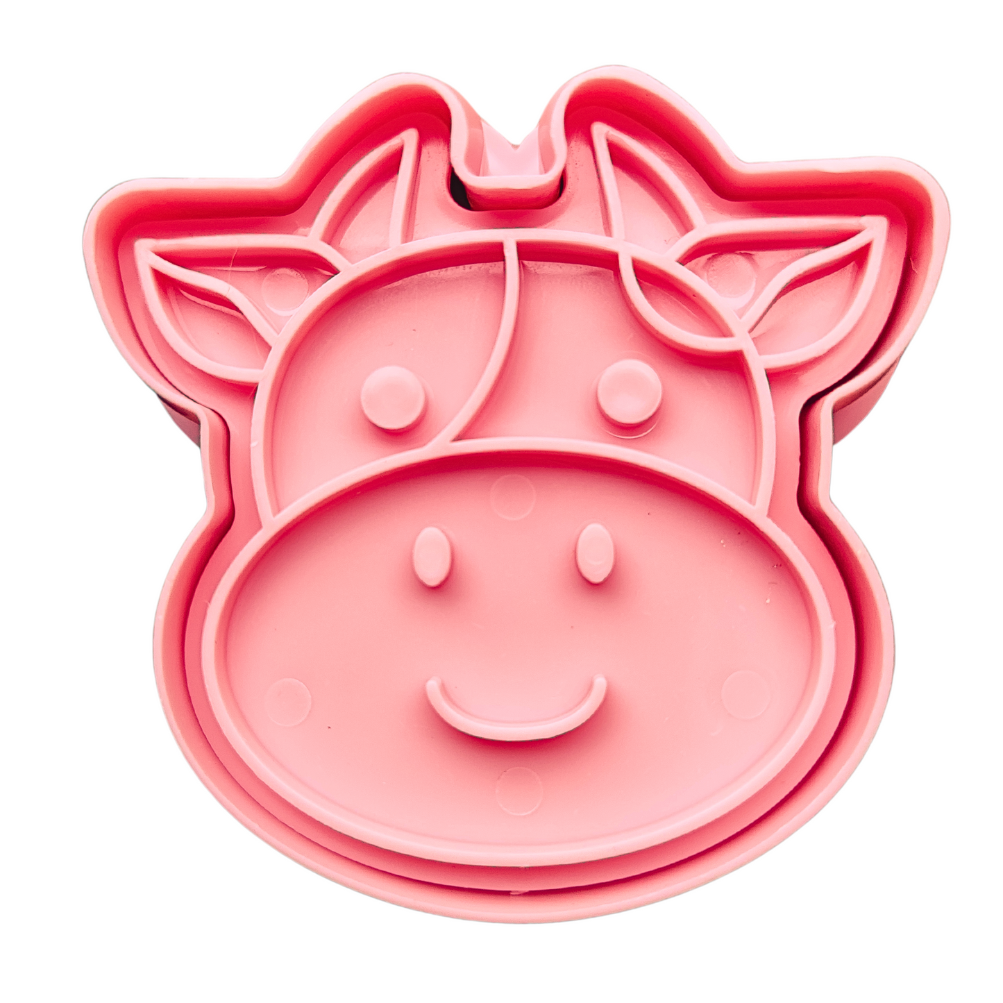 Modeling clay stamp and mold "cow head"