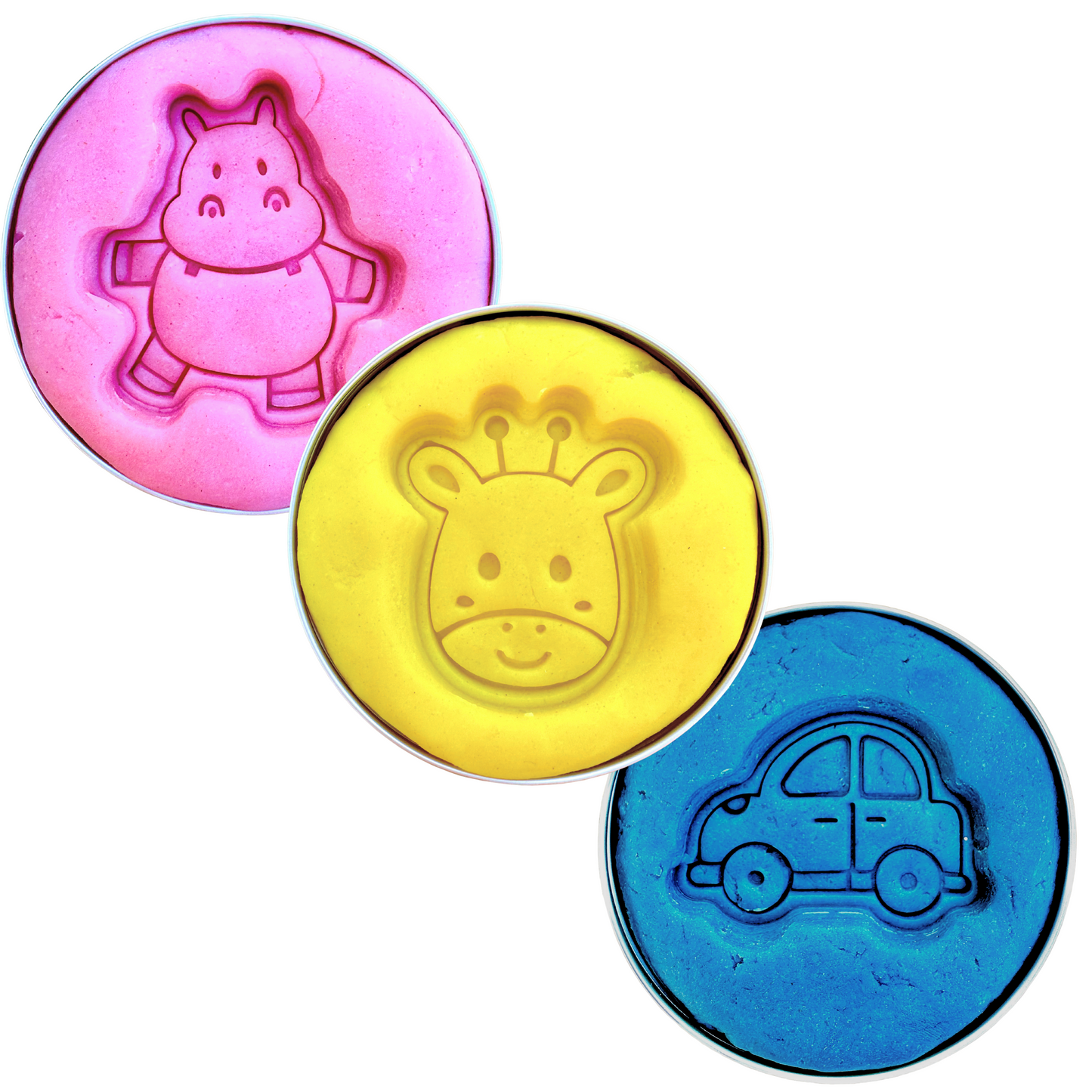 Three-pack yellow-light pink-dark blue 3x150g