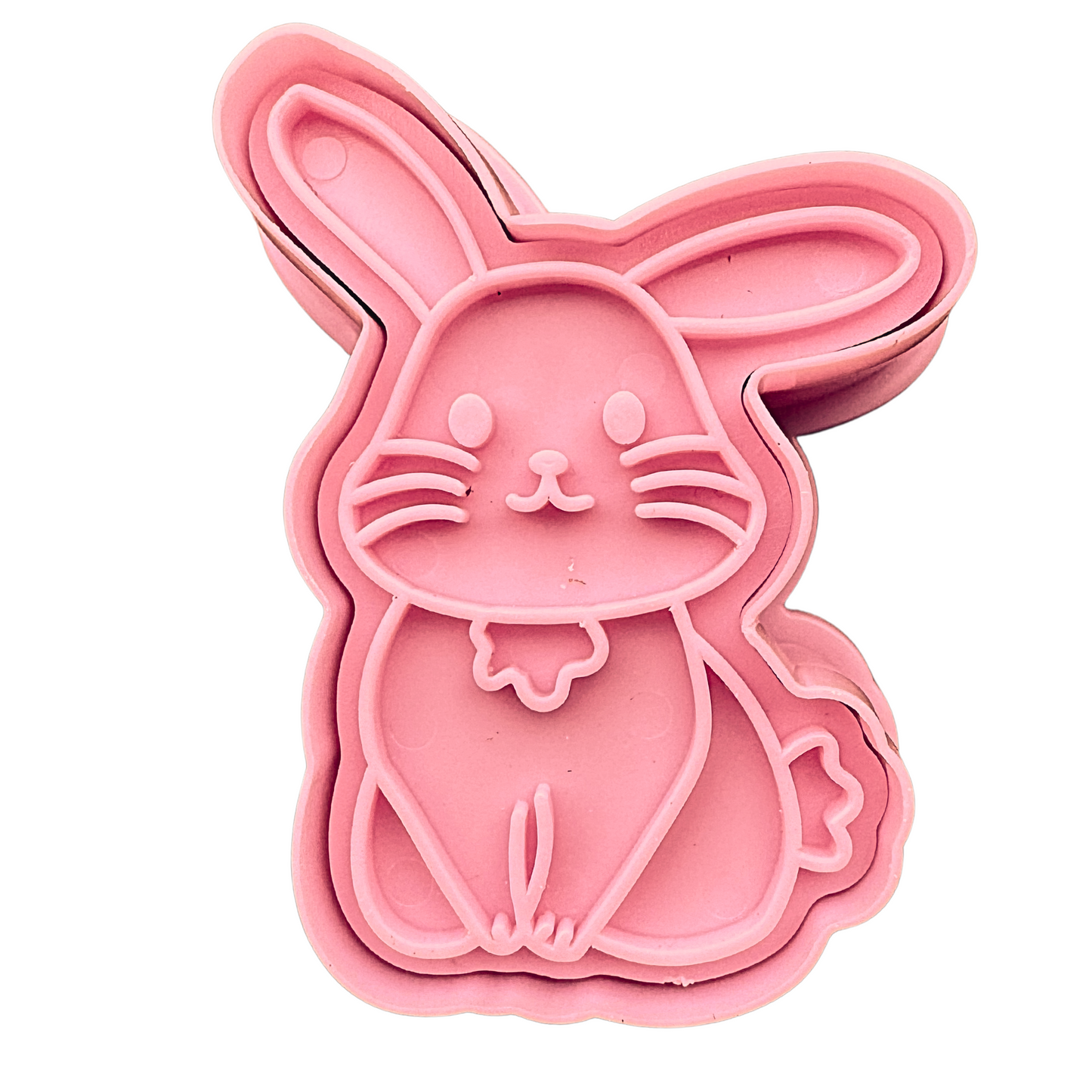 Modeling clay stamp and mold "bunny"
