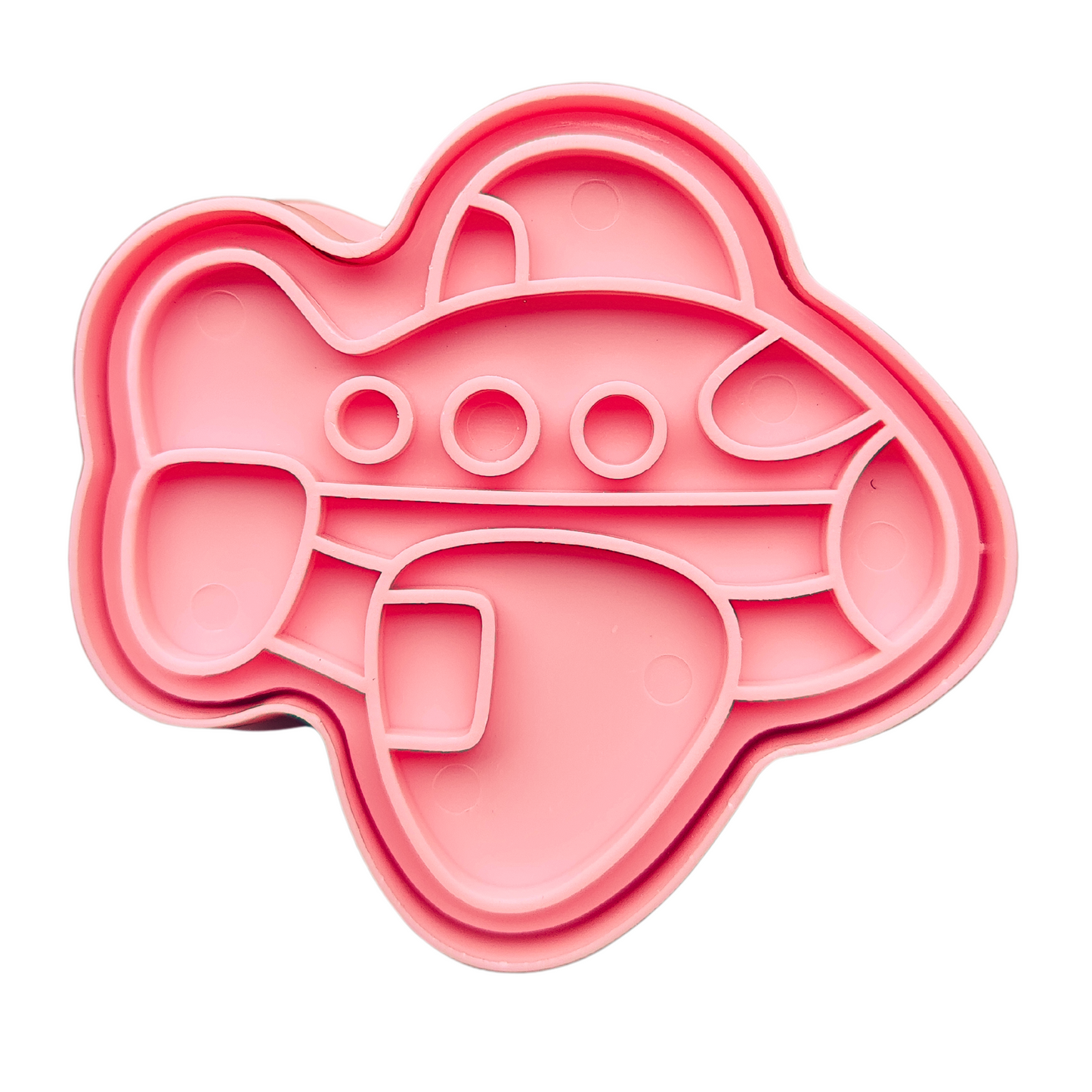 Modeling clay stamp and mold "airplane"